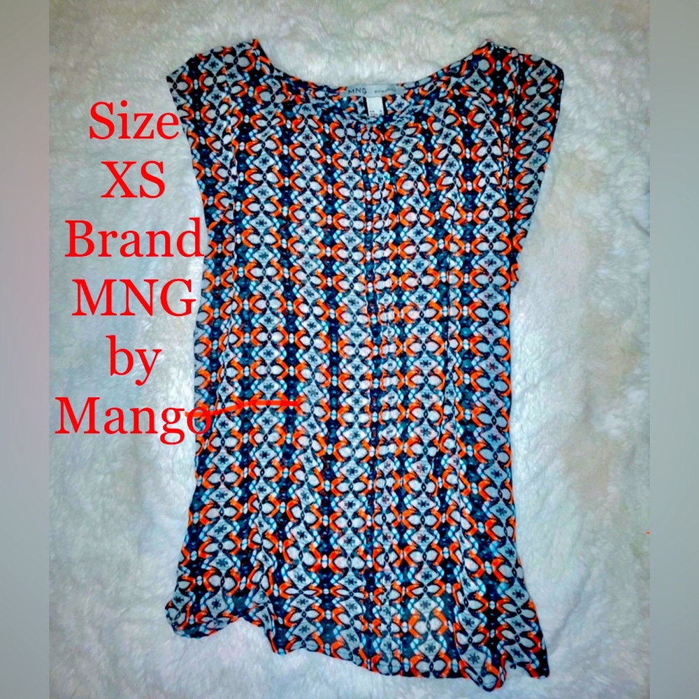 Sleeveless Pattern Top size‎ XS MNG by Mango